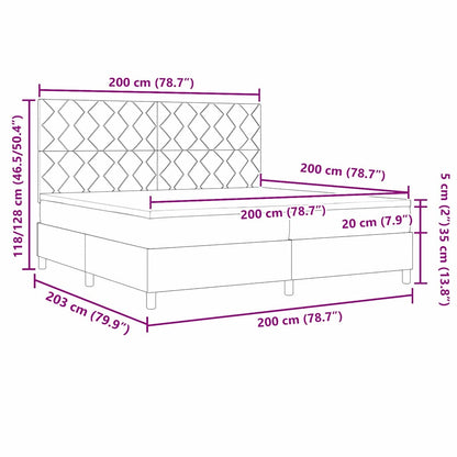 Letto a molle con testiera Blu 200 x 200 cm Tessuto