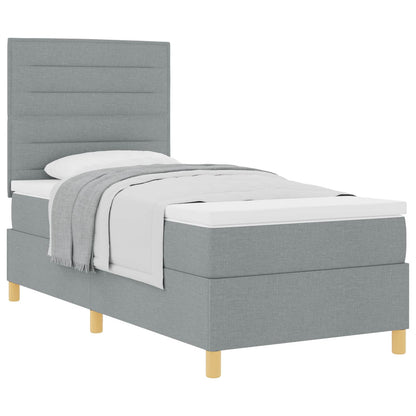 Letto a molle con materasso Grigio chiaro 80 x 200 cm Tessuto