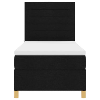 Letto a molle con materasso Nero 80 x 200 cm Tessuto
