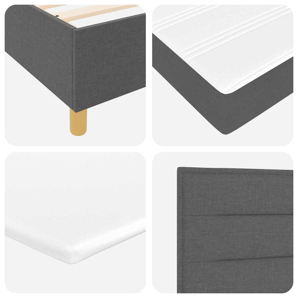 Letto a molle con materasso Grigio scuro 90 x 190 cm Tessuto | homemem39