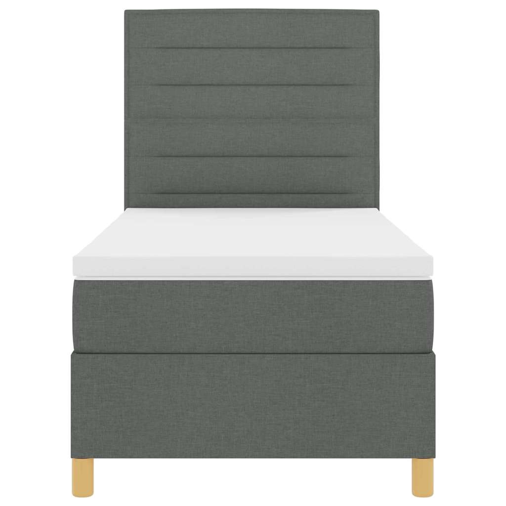 Letto a molle con materasso Grigio scuro 90 x 190 cm Tessuto | homemem39
