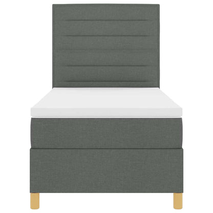 Letto a molle con materasso Grigio scuro 90 x 190 cm Tessuto | homemem39