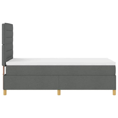 Letto a molle con materasso Grigio scuro 90 x 190 cm Tessuto
