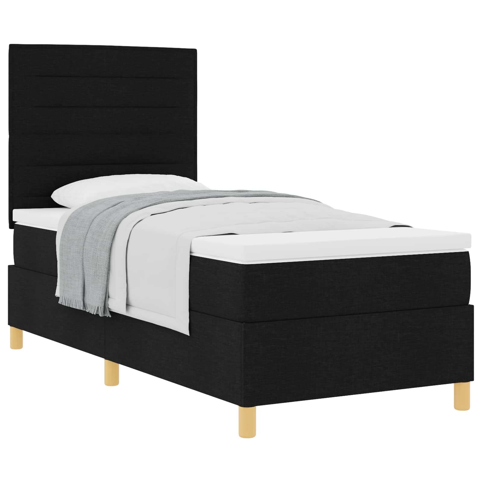 Letto a molle con materasso Nero 90 x 190 cm Tessuto | homemem39
