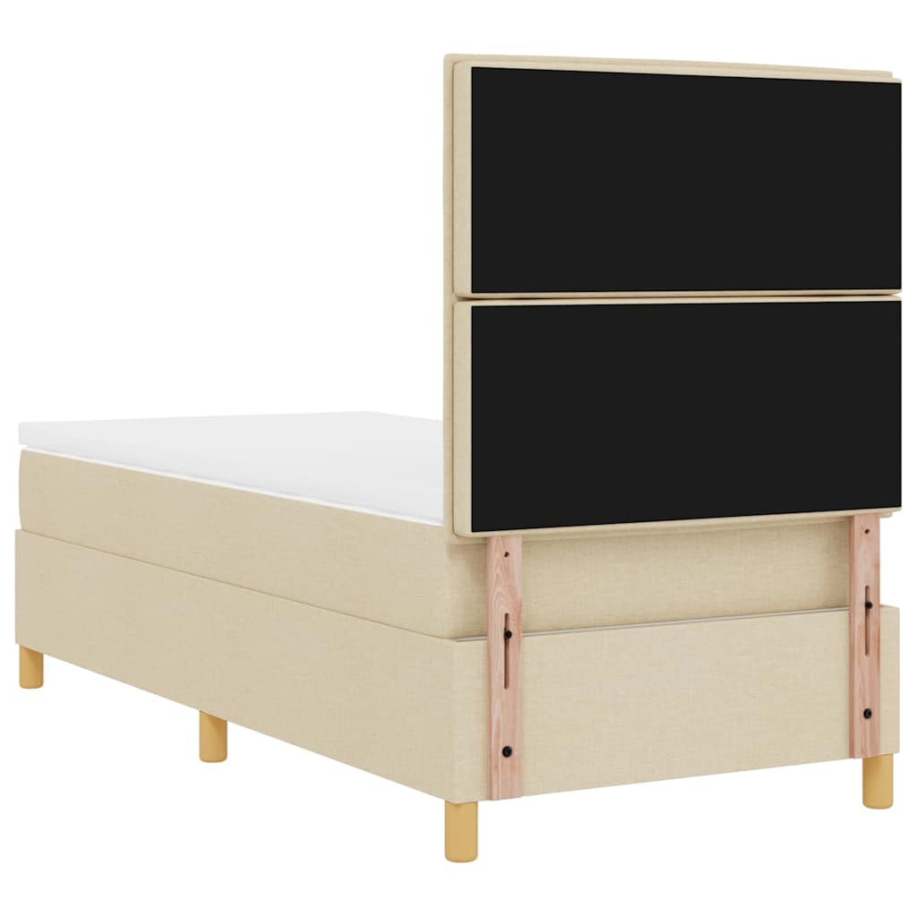 Letto a molle con materasso Crema 90 x 190 cm Tessuto | homemem39