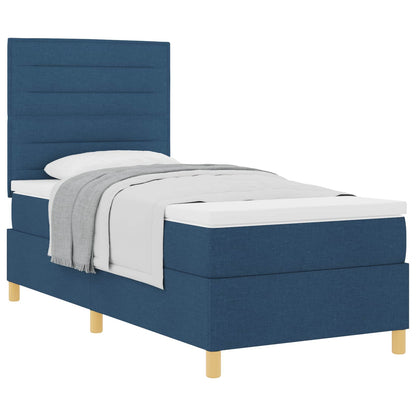 Letto a molle con materasso Blu 90 x 190 cm Tessuto | homemem39