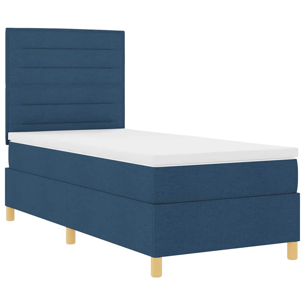 Letto a molle con materasso Blu 90 x 190 cm Tessuto | homemem39