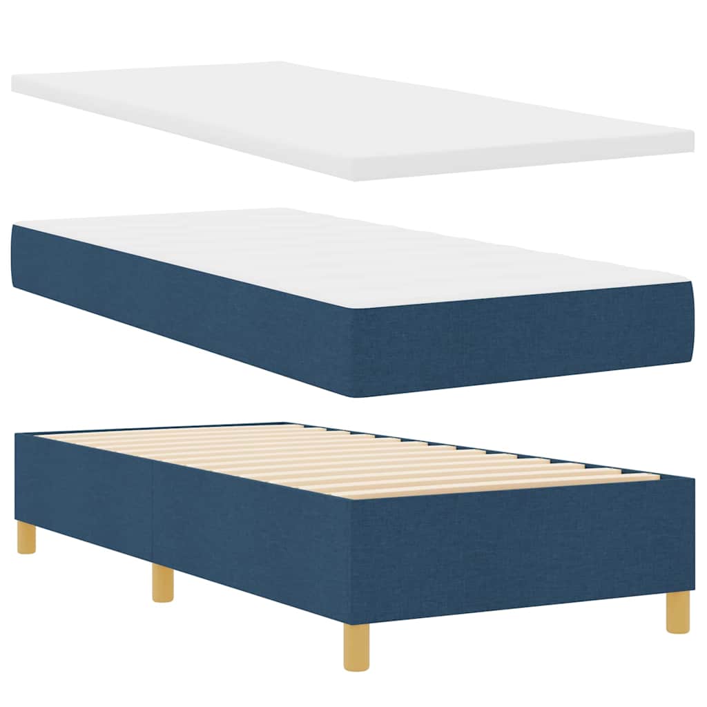 Letto a molle con materasso Blu 90 x 190 cm Tessuto | homemem39