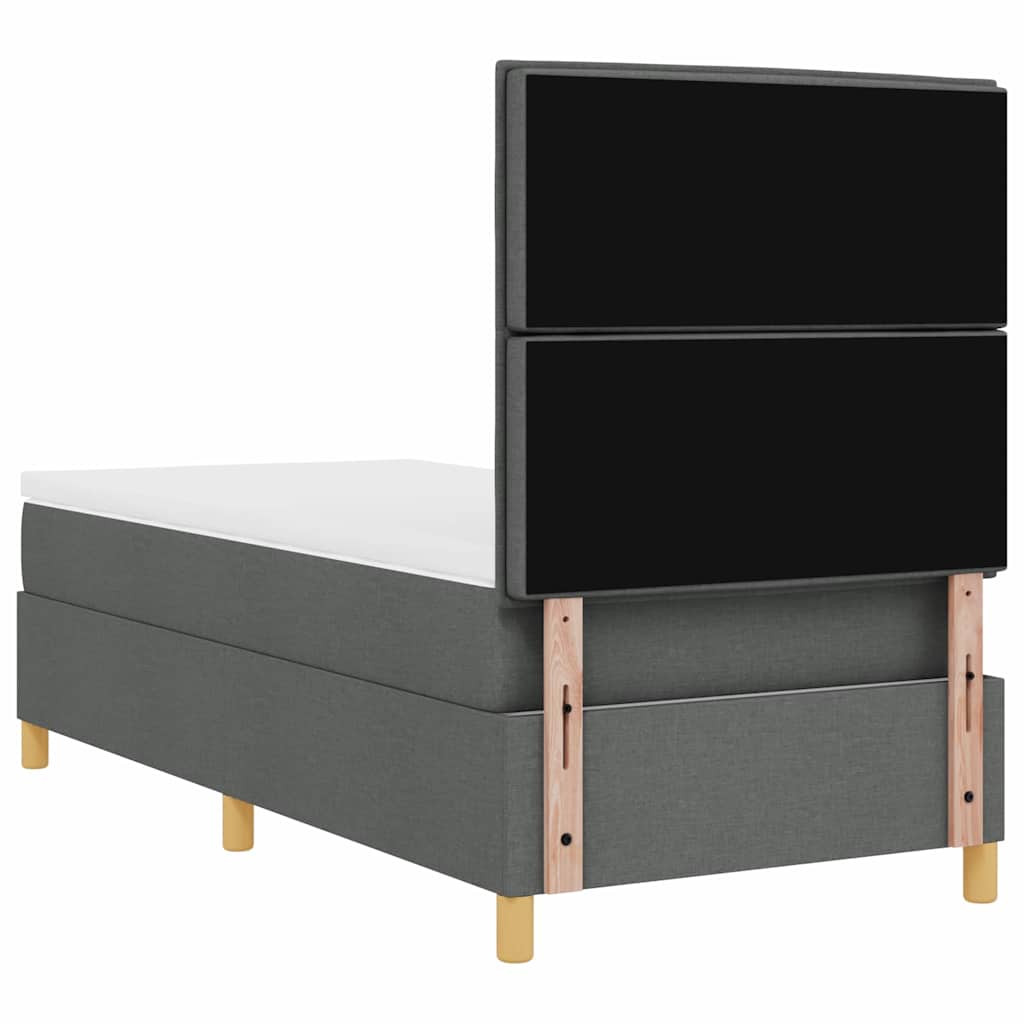 Letto a molle con materasso Grigio scuro 90 x 200 cm Tessuto | homemem39