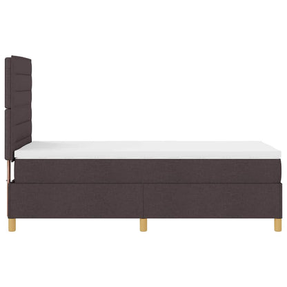 Letto a molle con materasso Marrone Scuro 90 x 200 cm Tessuto