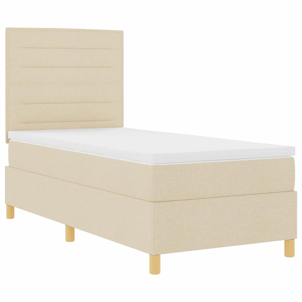 Letto a molle con materasso Crema 90 x 200 cm Tessuto | homemem39
