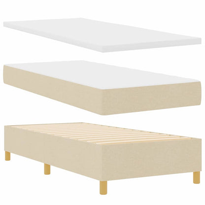 Letto a molle con materasso Crema 90 x 200 cm Tessuto | homemem39