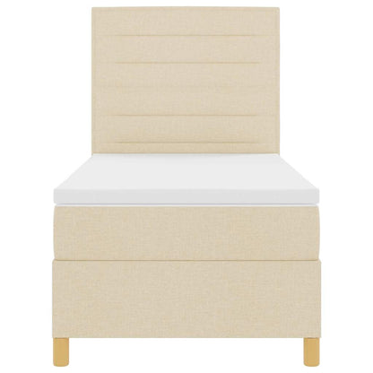 Letto a molle con materasso Crema 90 x 200 cm Tessuto | homemem39