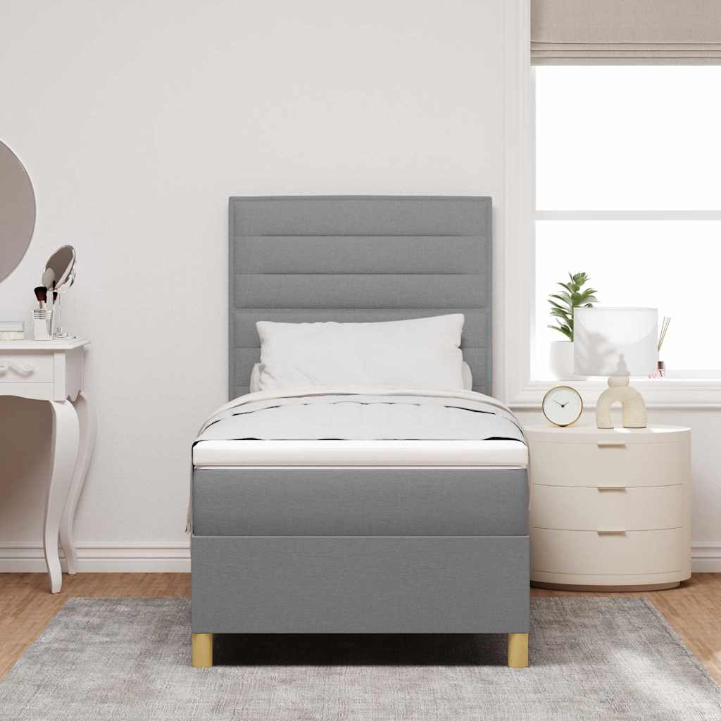 Letto a molle con materasso Grigio chiaro 100 x 200 cm Tessuto | homemem39
