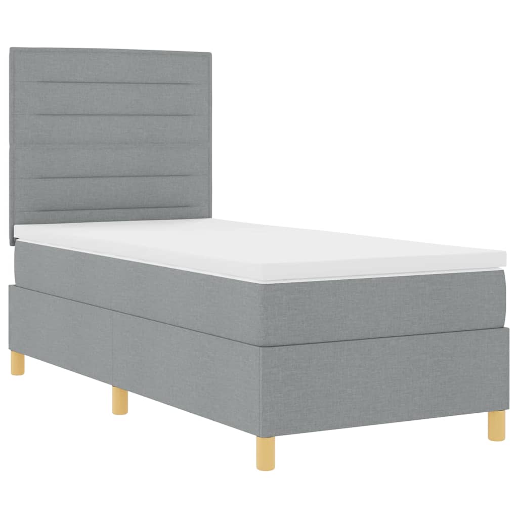 Letto a molle con materasso Grigio chiaro 100 x 200 cm Tessuto | homemem39