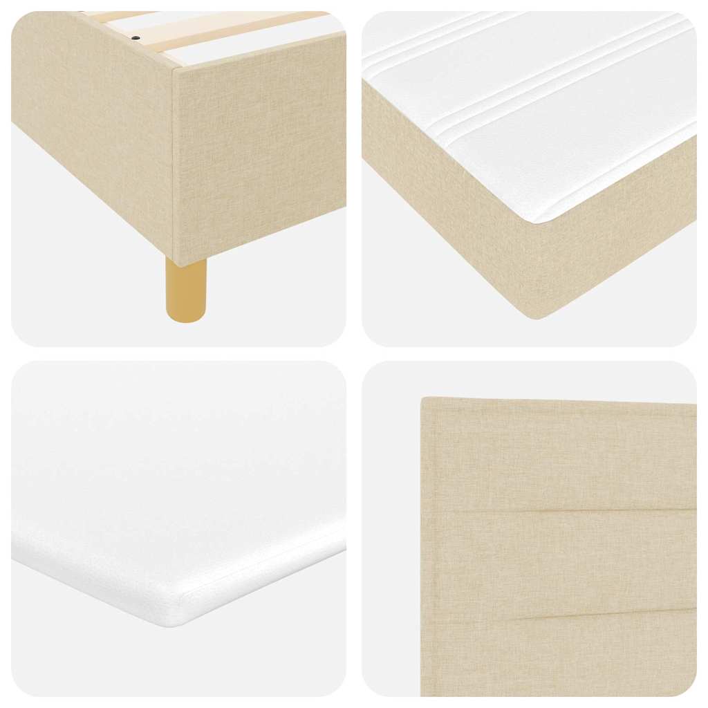 Letto a molle con materasso Crema 100 x 200 cm Tessuto | homemem39