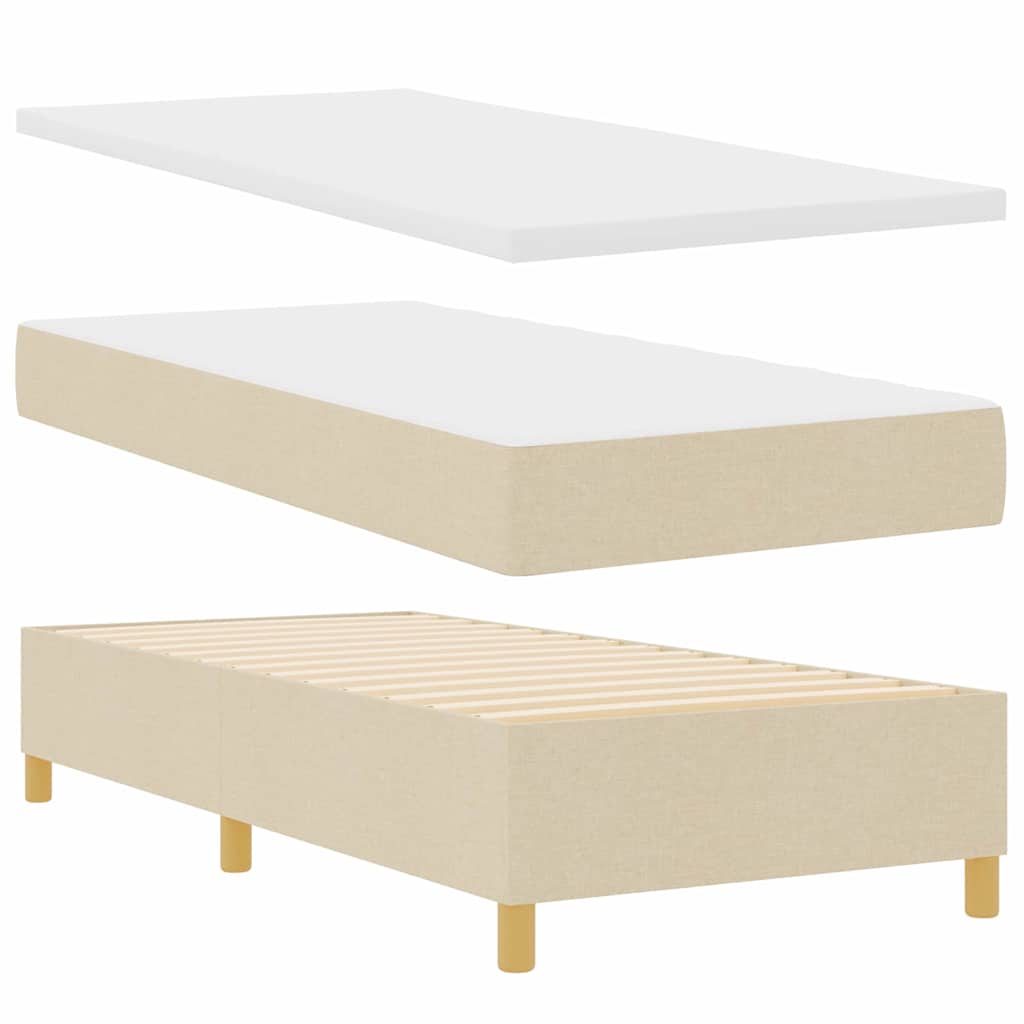 Letto a molle con materasso Crema 100 x 200 cm Tessuto | homemem39