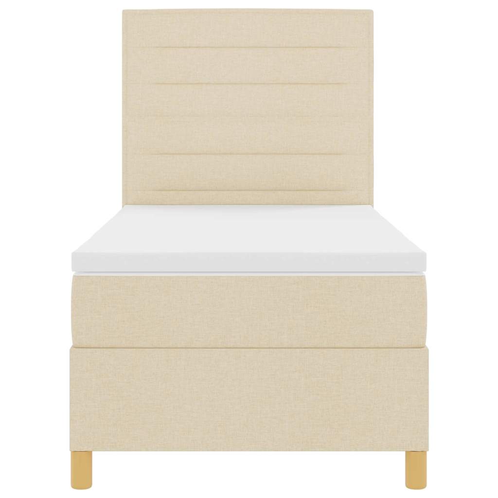 Letto a molle con materasso Crema 100 x 200 cm Tessuto | homemem39