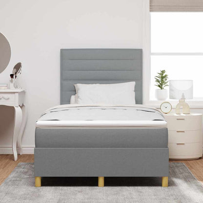 Letto a molle con materasso Grigio chiaro 120 x 190 cm Tessuto