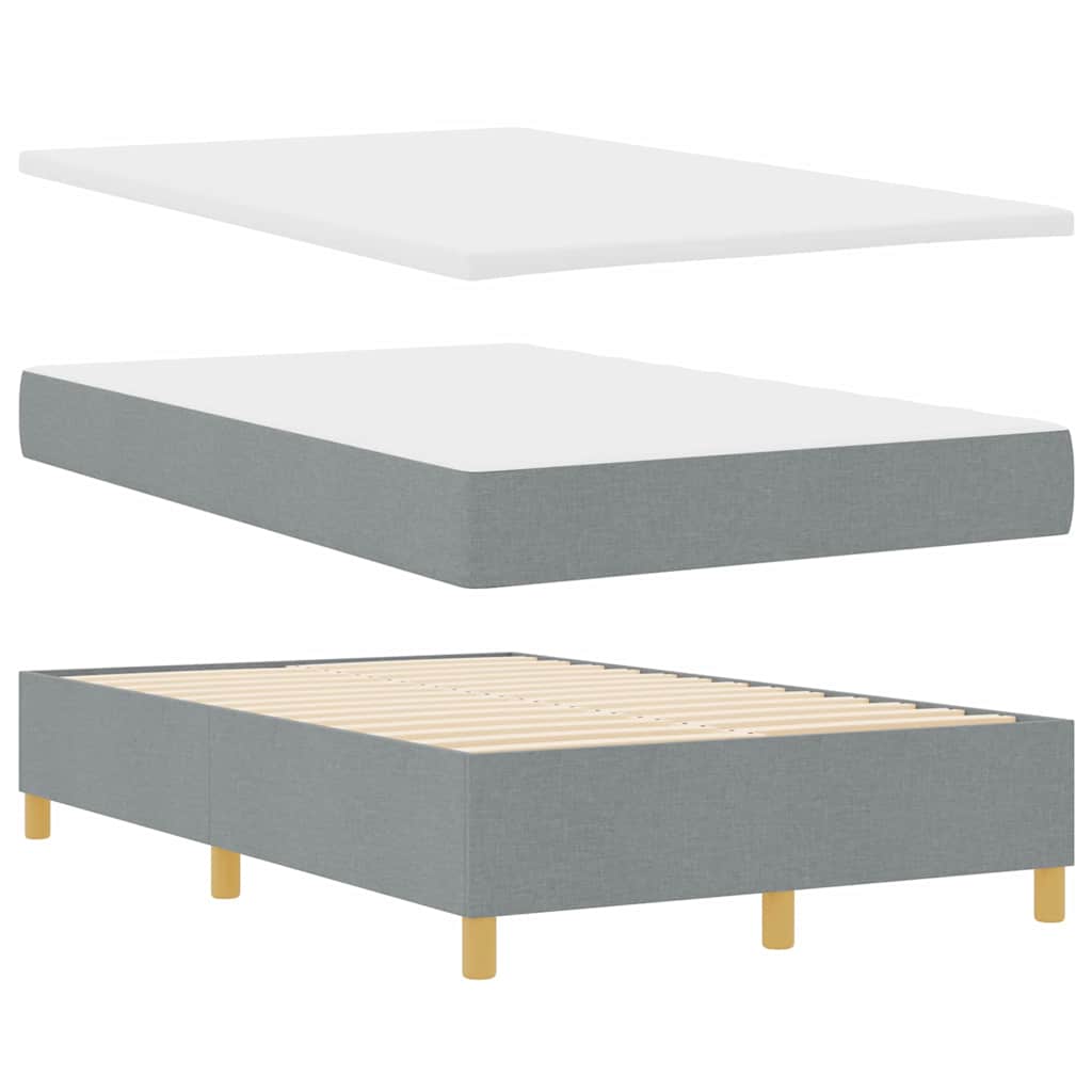 Letto a molle con materasso Grigio chiaro 120 x 190 cm Tessuto