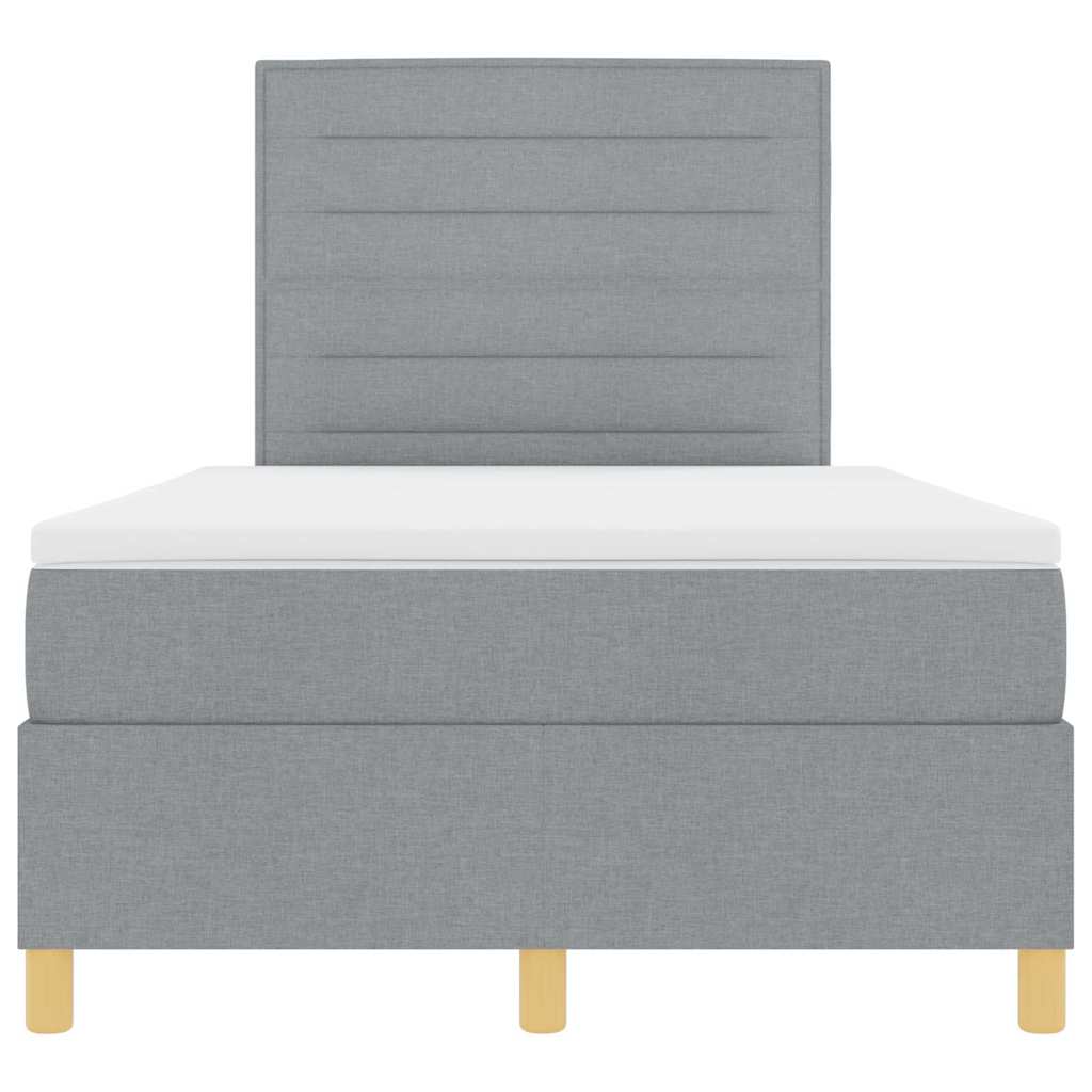 Letto a molle con materasso Grigio chiaro 120 x 190 cm Tessuto | homemem39