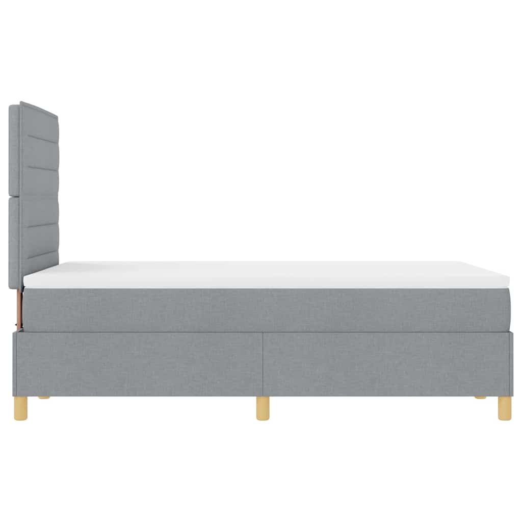 Letto a molle con materasso Grigio chiaro 120 x 190 cm Tessuto | homemem39