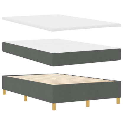 Letto a molle con materasso Grigio scuro 120 x 190 cm Tessuto