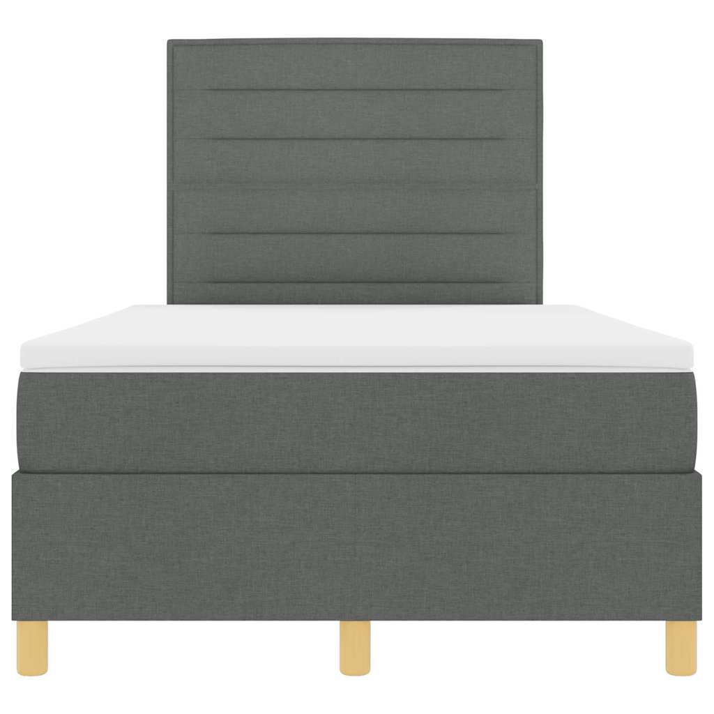Letto a molle con materasso Grigio scuro 120 x 190 cm Tessuto