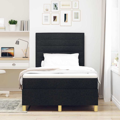 Letto a molle con materasso Nero 120 x 190 cm Tessuto | homemem39