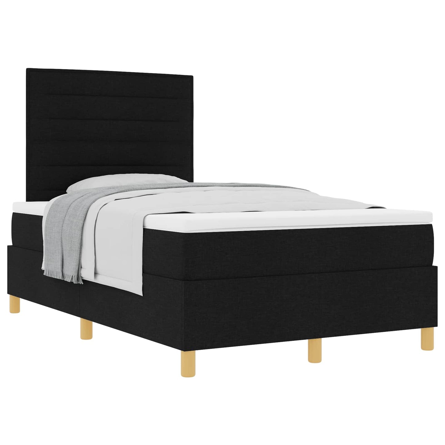 Letto a molle con materasso Nero 120 x 190 cm Tessuto | homemem39