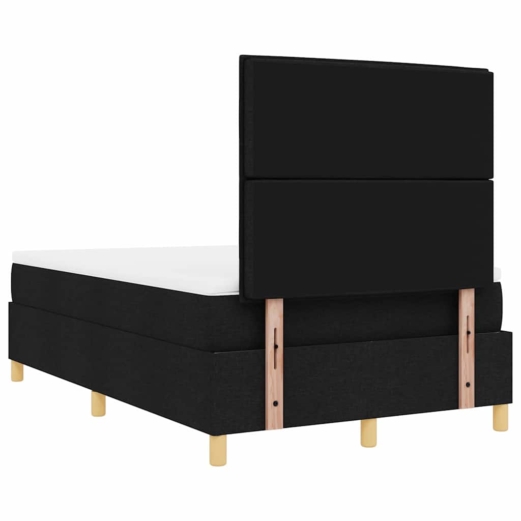 Letto a molle con materasso Nero 120 x 190 cm Tessuto