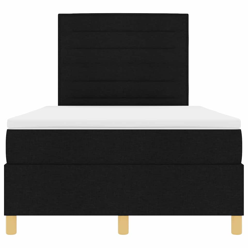 Letto a molle con materasso Nero 120 x 190 cm Tessuto