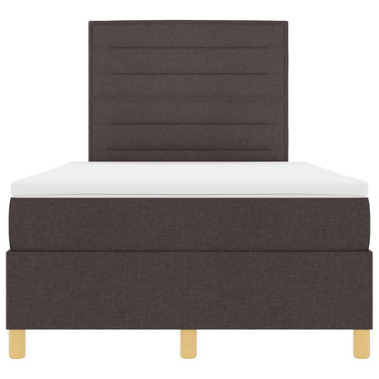 Letto a molle con materasso Marrone Scuro 120 x 190 cm Tessuto