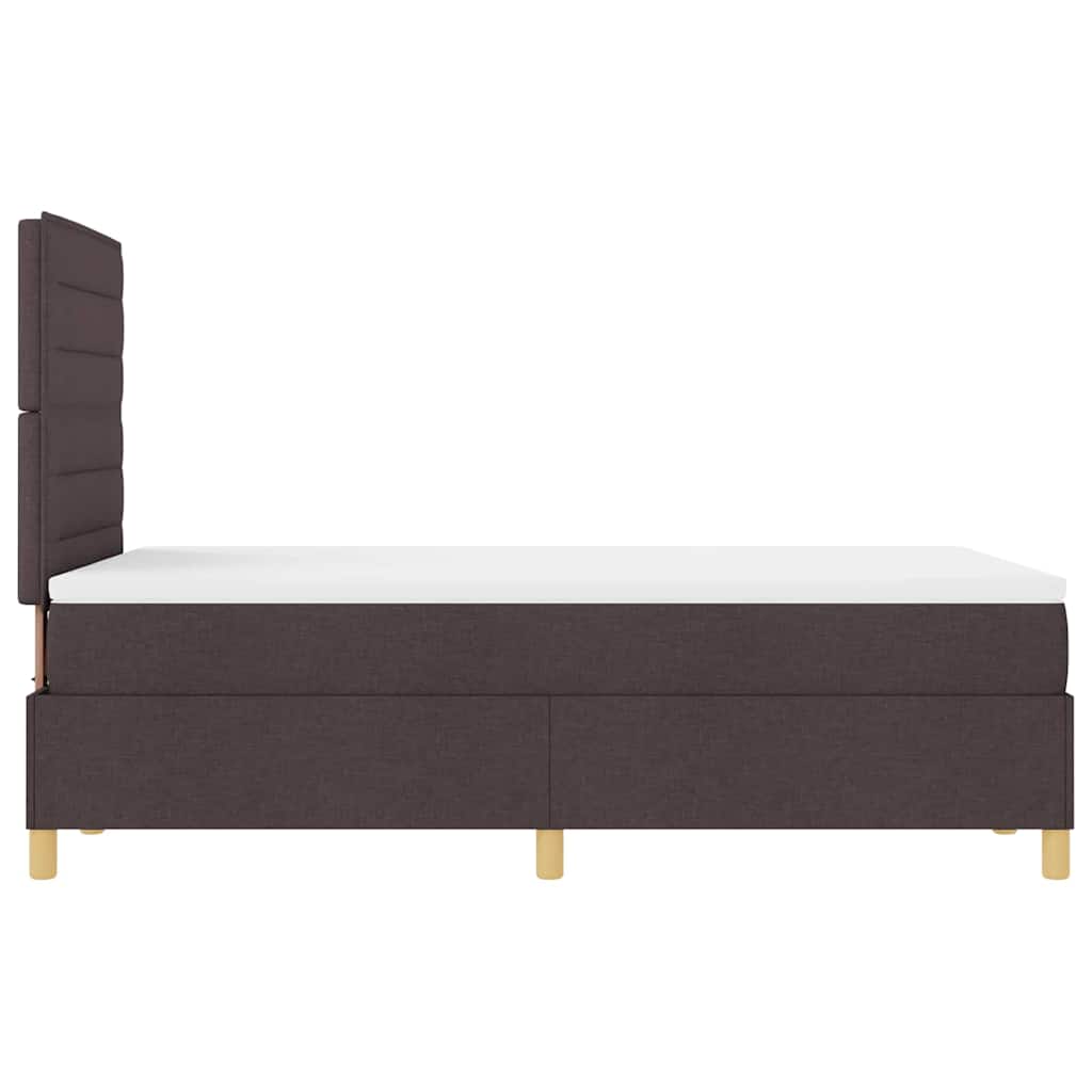 Letto a molle con materasso Marrone Scuro 120 x 190 cm Tessuto