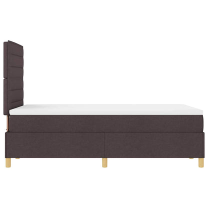 Letto a molle con materasso Marrone Scuro 120 x 190 cm Tessuto
