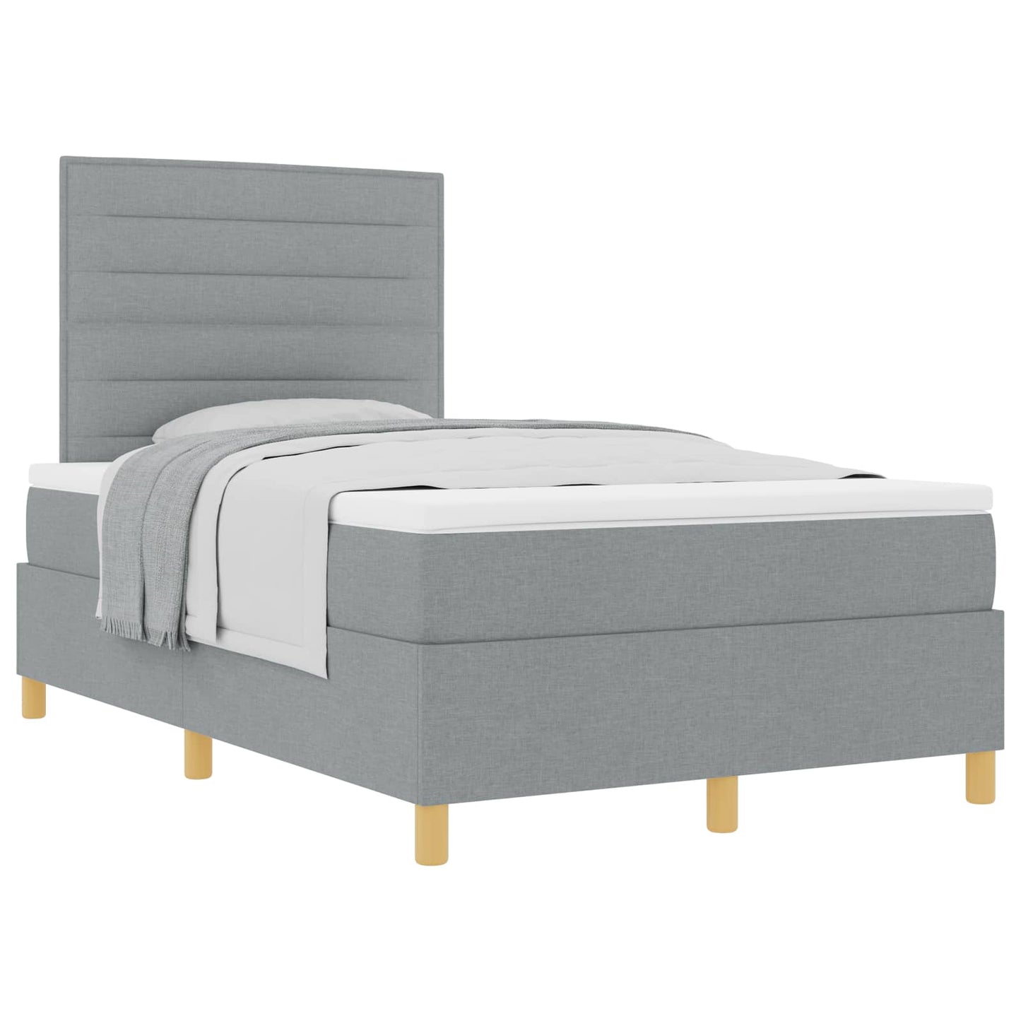 Letto a molle con materasso Grigio chiaro 120 x 200 cm Tessuto | homemem39