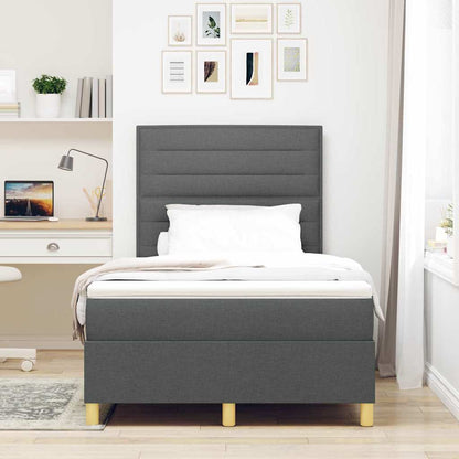 Letto a molle con materasso Grigio scuro 120 x 200 cm Tessuto | homemem39