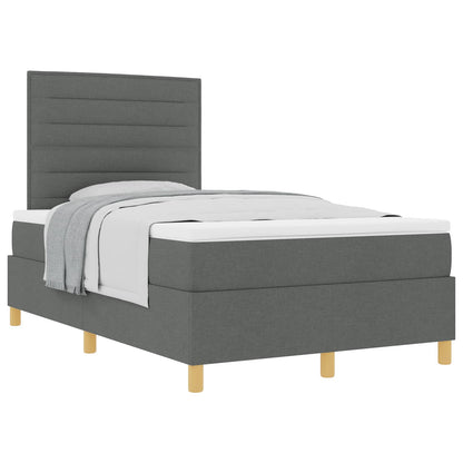 Letto a molle con materasso Grigio scuro 120 x 200 cm Tessuto | homemem39