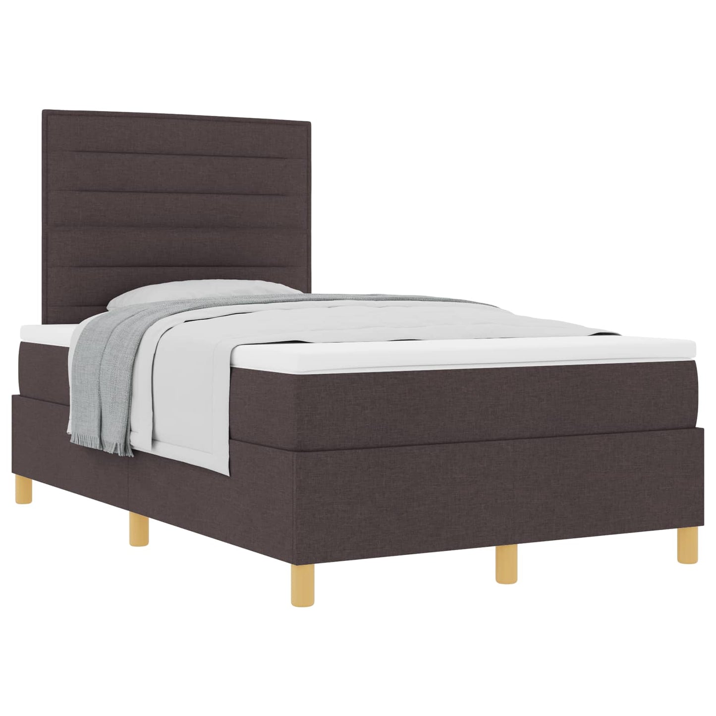 Letto a molle con materasso Marrone Scuro 120 x 200 cm Tessuto | homemem39