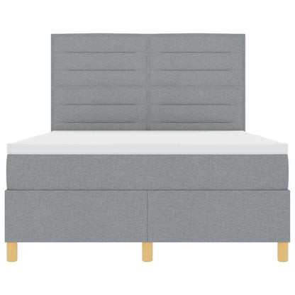 Letto a molle con materasso Grigio chiaro 140 x 190 cm Tessuto