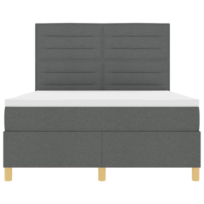 Letto a molle con materasso Grigio scuro 140 x 190 cm Tessuto | homemem39