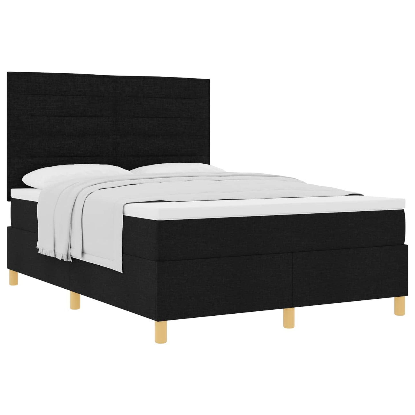 Letto a molle con materasso Nero 140 x 190 cm Tessuto | homemem39