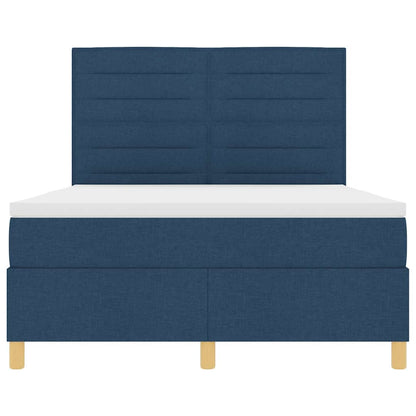 Letto a molle con materasso Blu 140 x 190 cm Tessuto