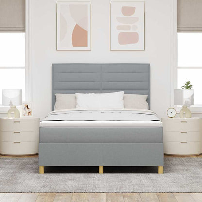 Letto a molle con materasso Grigio chiaro 140 x 200 cm Tessuto
