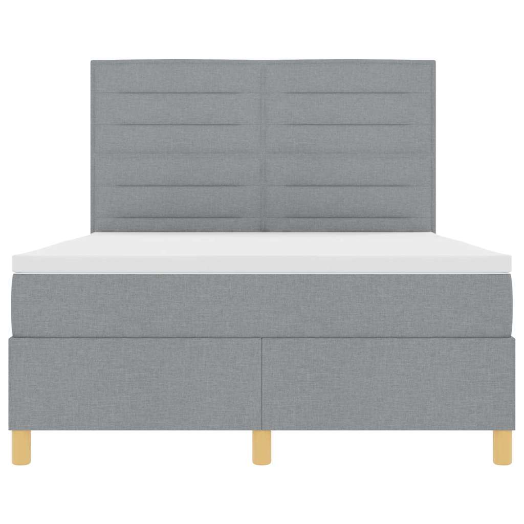 Letto a molle con materasso Grigio chiaro 140 x 200 cm Tessuto