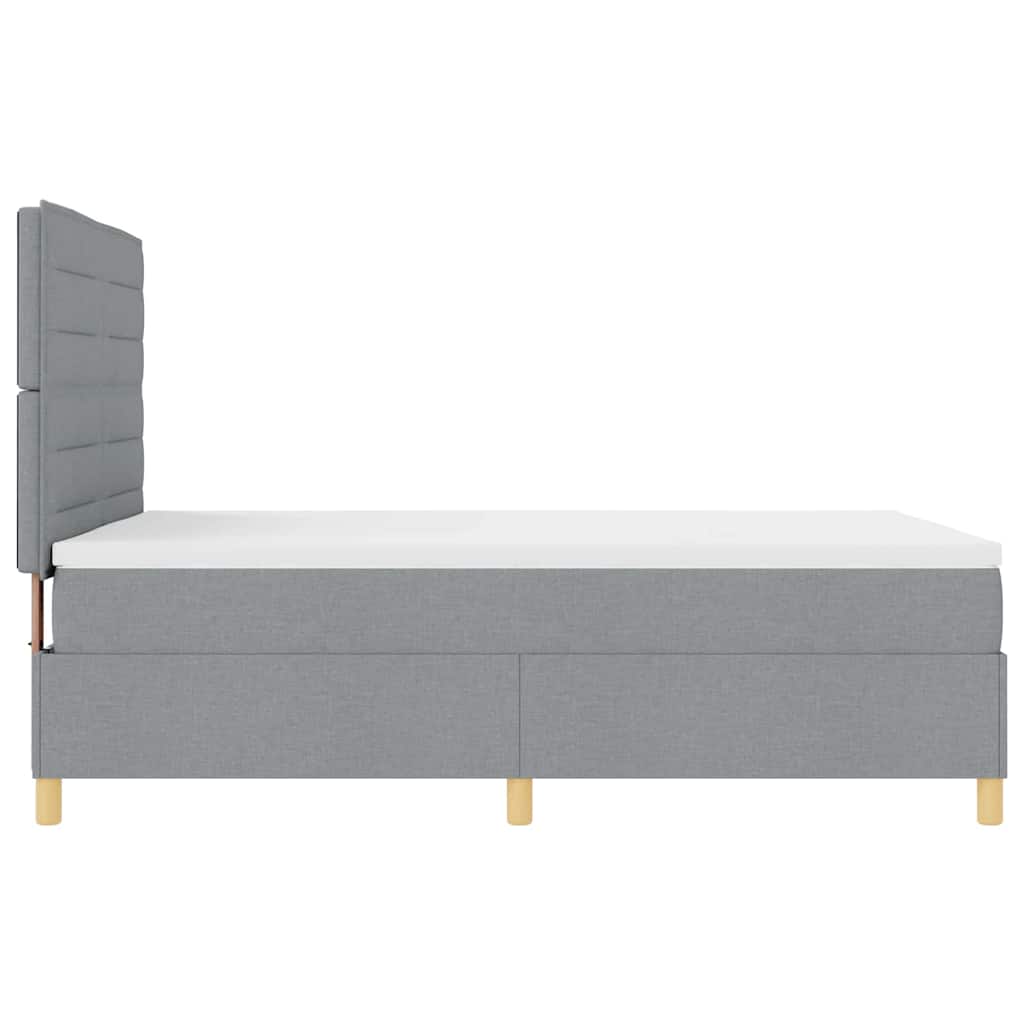 Letto a molle con materasso Grigio chiaro 140 x 200 cm Tessuto
