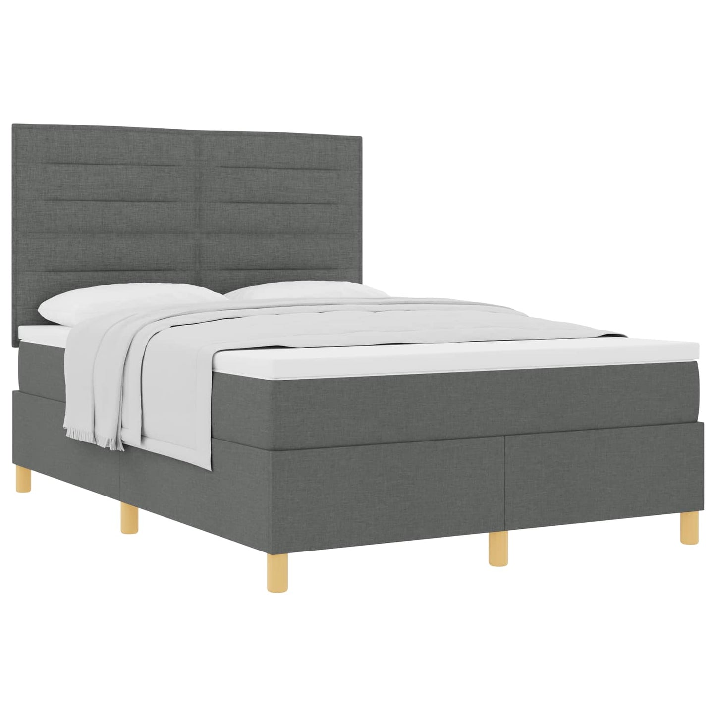 Letto a molle con materasso Grigio scuro 140 x 200 cm Tessuto | homemem39