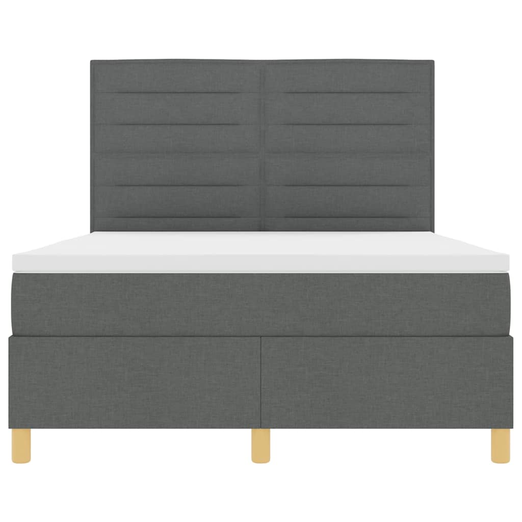 Letto a molle con materasso Grigio scuro 140 x 200 cm Tessuto | homemem39