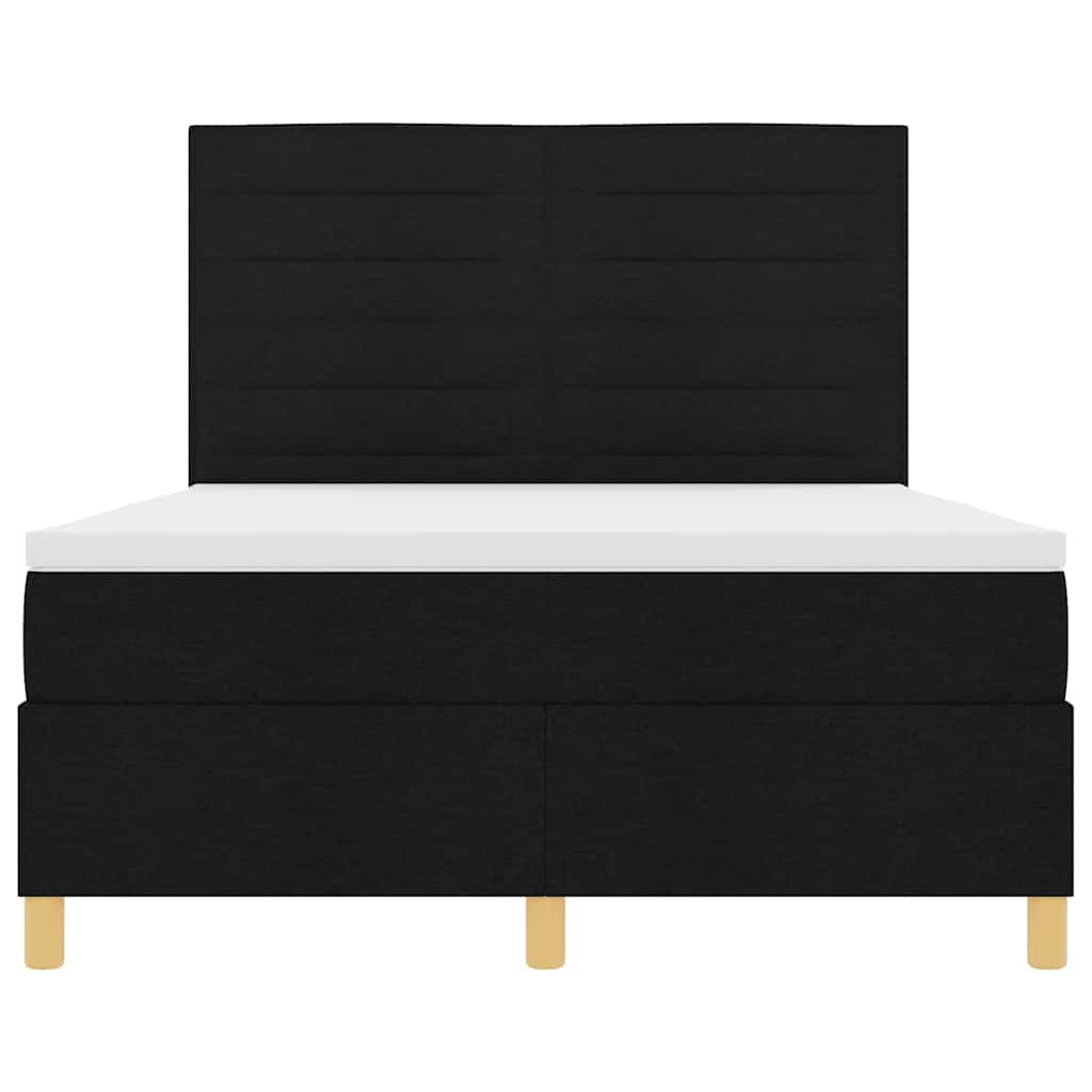 Letto a molle con materasso Nero 140 x 200 cm Tessuto | homemem39