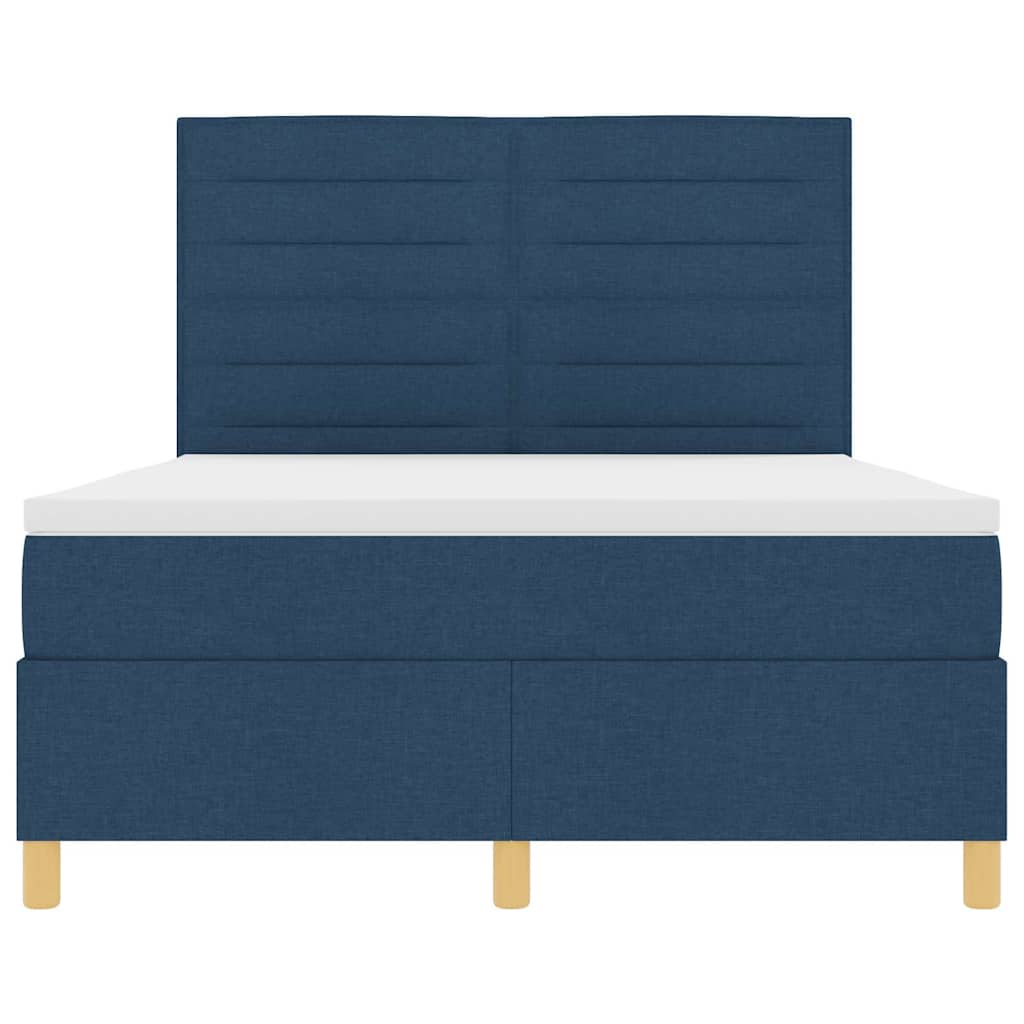 Letto a molle con materasso Blu 140 x 200 cm Tessuto | homemem39